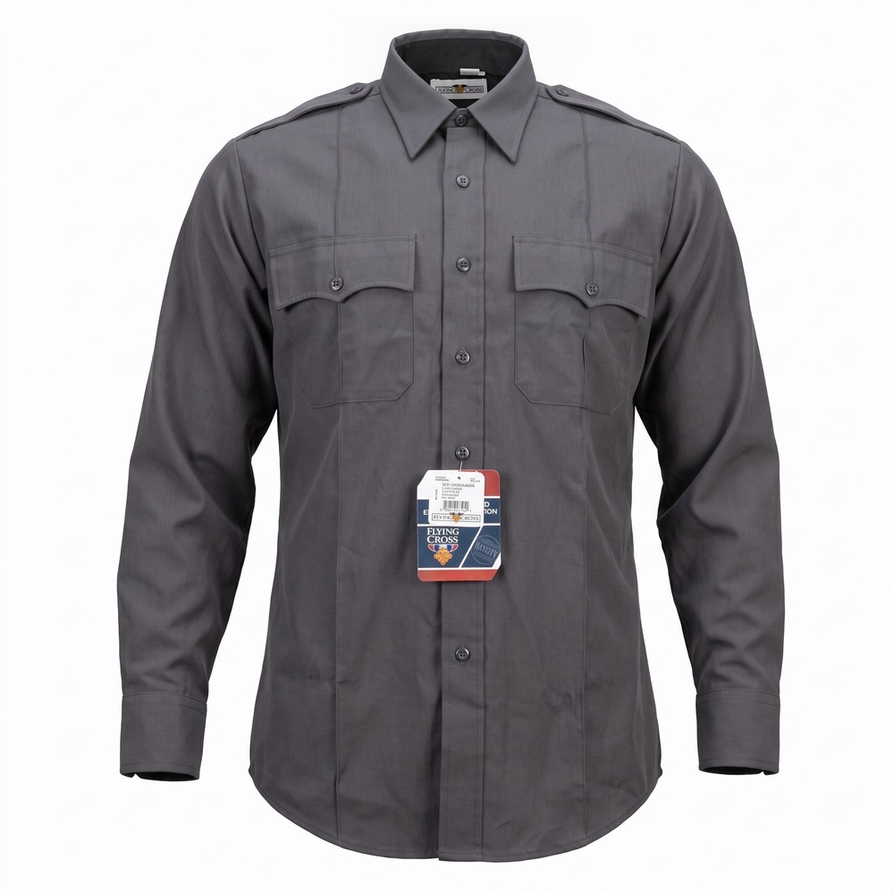 Flying Cross Deluxe Tropical Uniform Shirt Slate Grey F1 46W66 Mens 15.5 34/35